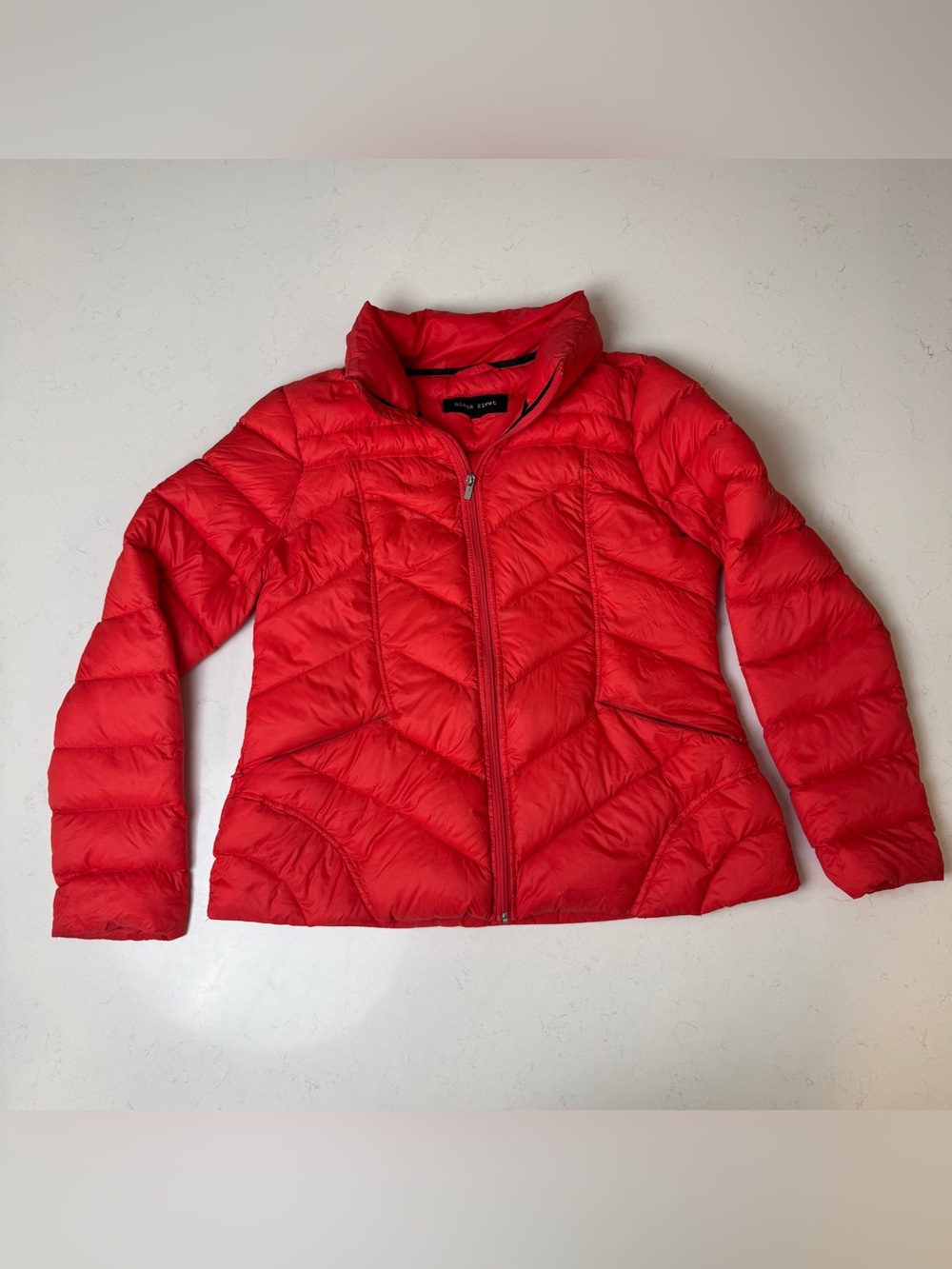 Black Rivet Women's Red Quilted Packable Puffer Jacket